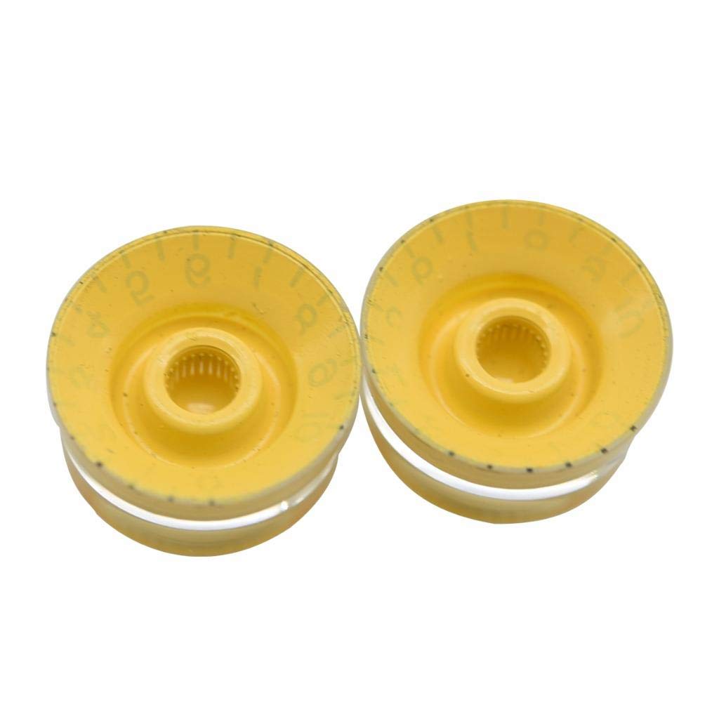 Dopro 2pcs USA(Imperial) LP Guitar Speed Dial Knobs 24 Fine Splines Control Knobs for USA Les Paul/CTS Pots Cream